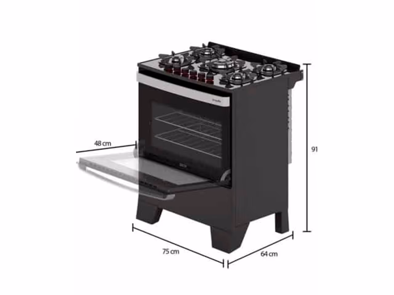 FOGAO 05BC PIACERE VETRO PRETO FOSCO/STILE